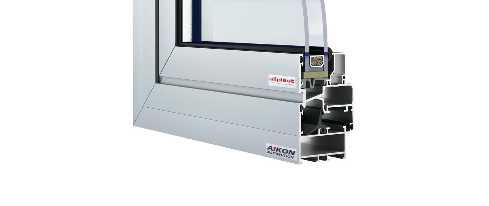Aluminiumfenster mit Einfach- oder Doppelverglasung