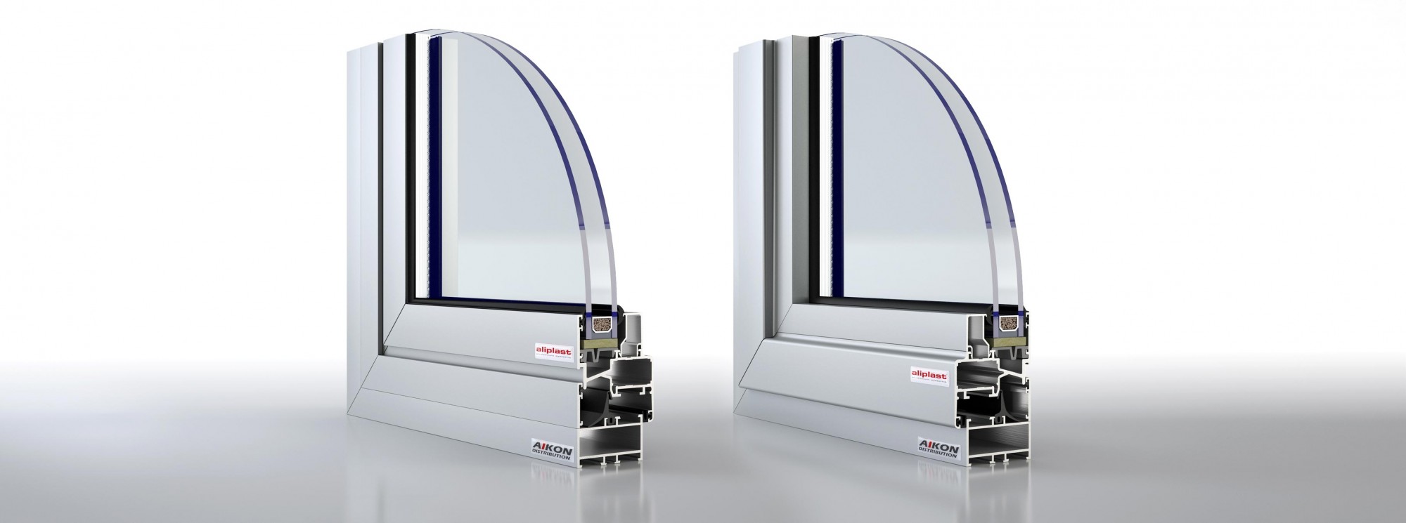 Aluminiumfenster mit Einfach- oder Doppelverglasung